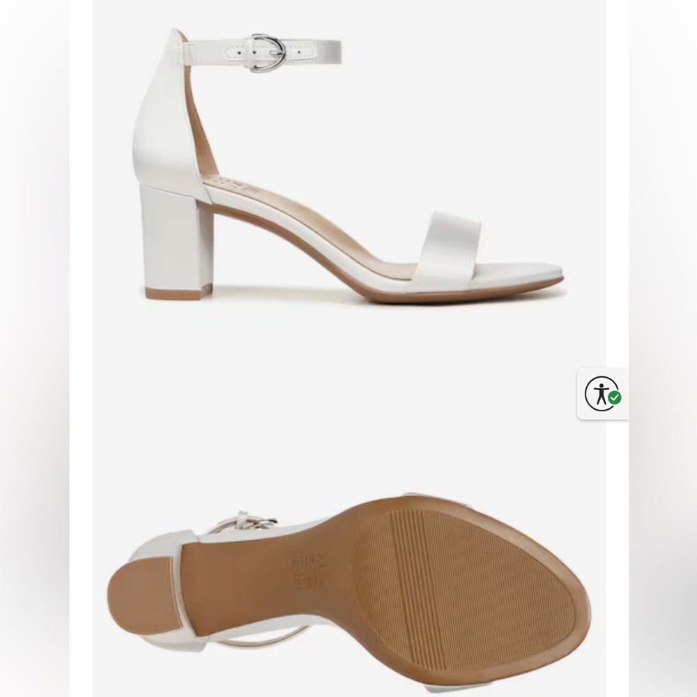Naturalizer Vera Sandal Size 6- White Bridal Heels - Picture 4 of 5
